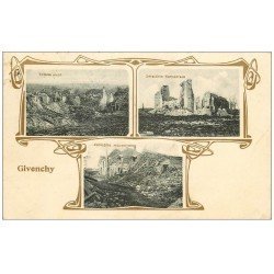 carte postale ancienne 62 GIVENCHY. Triple vue 1916