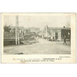 carte postale ancienne 62 HANNESCAMPS. Barricade à l'Entrée du Village 1915