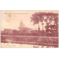 carte postale ancienne 62 HARNES. Fosse n°9 et Canal 1933