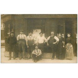 62 HARNES. Ouvriers et Patron du Café. Carte Photo Rare