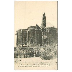 carte postale ancienne 62 HEBUTERNES. L'Eglise bombardée