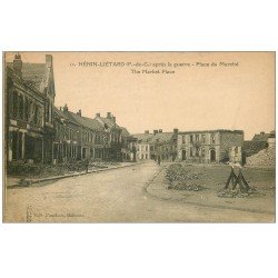 carte postale ancienne 62 HENIN-LIETARD. Place du Marché
