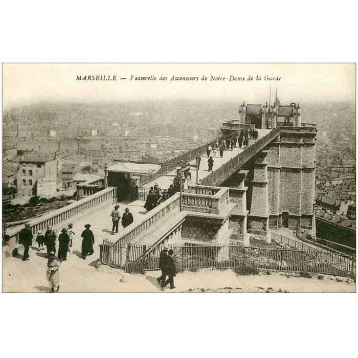 CPA Marseille ND De La Garde - Ascenseurs Animés - Années 1910