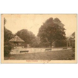 carte postale ancienne 62 HERSIN-COUPIGNY. Le Jardin Public 1936