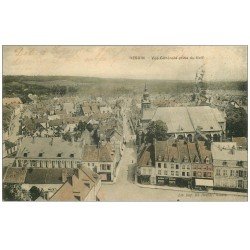carte postale ancienne 62 HESDIN. Vue générale 1907 Café du Commerce