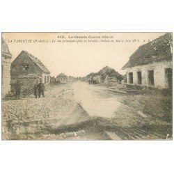 carte postale ancienne 62 LA TARGETTE. Rue Principale avec Soldats