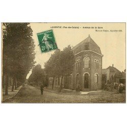 62 LAVENTIE. Avenue de la Gare Estaminet de la Gare par Bailleul 1912