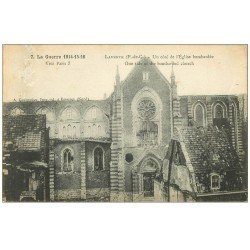 carte postale ancienne 62 LAVENTIE. Eglise bombardée
