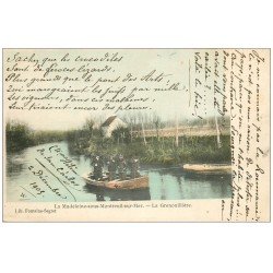 carte postale ancienne 62 LE MADELEINE-SOUS-MONTREUIL-SUR-MER. La Grenouillère avec Chasseurs de Canards 1905