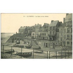 carte postale ancienne 62 LE PORTEL. La Cale et les Hôtels Café du Port