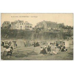 carte postale ancienne 62 LE PORTEL. La Plage et Jeux de sable
