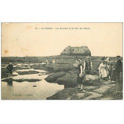 carte postale ancienne 62 LE PORTEL. Les Rochers et le Fort de l'Heurt 1913