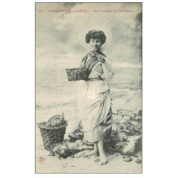 carte postale ancienne 62 LE PORTEL. Marchande de Poisson. Métiers de la Mer