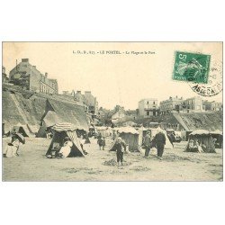 carte postale ancienne 62 LE PORTEL. Plage et Port 1909
