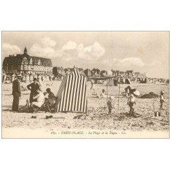 carte postale ancienne 62 LE TOUQUET. PARIS-PLAGE. Tente de Plage et Digue