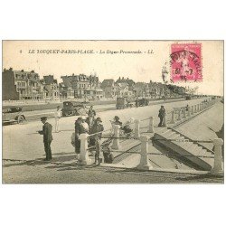 carte postale ancienne 62 LE TOUQUET-PARIS-PLAGE. La Digue Promenade 1925