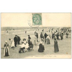 carte postale ancienne 62 LE TOUQUET-PARIS-PLAGE. La Plage 1907
