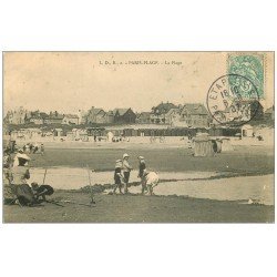 carte postale ancienne 62 LE TOUQUET-PARIS-PLAGE. La Plage 1907 jeux de sable