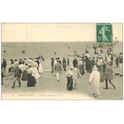 carte postale ancienne 62 LE TOUQUET-PARIS-PLAGE. La Plage à l'Heure du Bain 1913