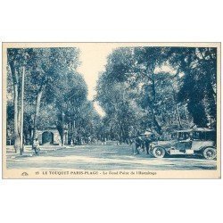 carte postale ancienne 62 LE TOUQUET-PARIS-PLAGE. Le Rond-Point de l'Hermitage voitures anciennes