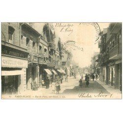carte postale ancienne 62 LE TOUQUET-PARIS-PLAGE. Rue de Paris 1908 Chocolat Vinay