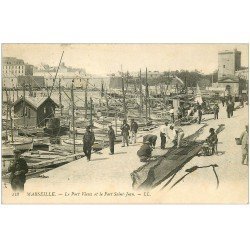 carte postale ancienne 13 MARSEILLE. Port Vieux et Fort Saint-Jean 1906