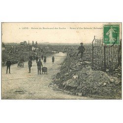 carte postale ancienne 62 LENS Ruines. Boulevard des Ecoles