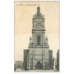 carte postale ancienne 62 LENS. Eglise Saint-Léger 1910