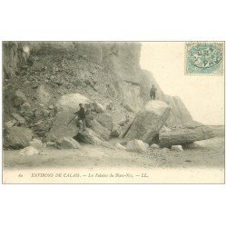 carte postale ancienne 62 LES FALAISES DE BLANC-NEZ 1907