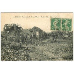 carte postale ancienne 62 LIEVIN. Guerre 1914-18. Grande Place 1919