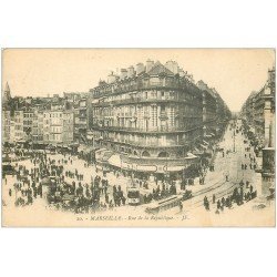 carte postale ancienne 13 MARSEILLE. Rue de la République 1919