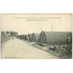 carte postale ancienne 62 LIEVIN. Rue Ampère et baraquements 1920