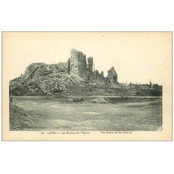 carte postale ancienne 62 LOOS. Ruines Eglise
