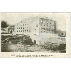 carte postale ancienne 62 MAROEUIL. Fabrique de velours 1915