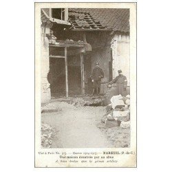 carte postale ancienne 62 MAROEUIL. Maison éventrée par obus