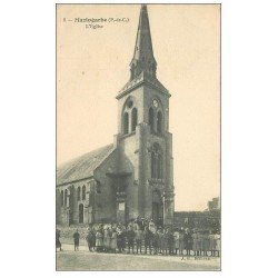 62 MAZINGARBE. L'Eglise 1915 grosse animation