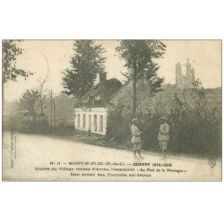 62 MONT-SAINT-ELOI. Estaminet ""Au Pied de la Montagne"" entrée du Village 1916