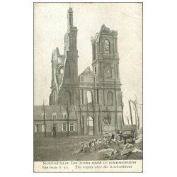 carte postale ancienne 62 MONT-SAINT-ELOI. Les Tours après bombardement