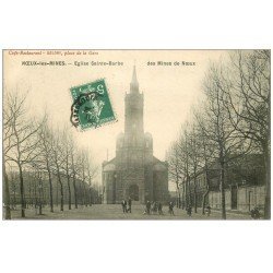 carte postale ancienne 62 NOEUX-LES-MINES. Eglise Sainte-Barbe 1908