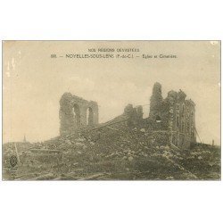 carte postale ancienne 62 NOYELLES-SOUS-LENS. Egliseet Cimetière 1919