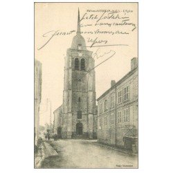carte postale ancienne 62 PAS-EN-ARTOIS. L'eglise animée 1915