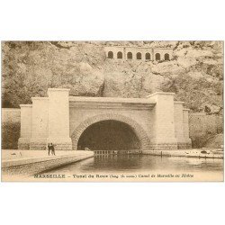 carte postale ancienne 13 MARSEILLE. Tunnel du Rove. Canal de Marseille au Rhône 1929