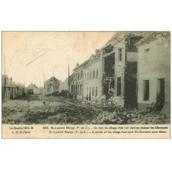 carte postale ancienne 62 SAINT-LAURENT-BLANGY. Un coin du Village 1915
