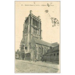 carte postale ancienne 62 SAINT-OMER. Eglise Saint-Denis 1921