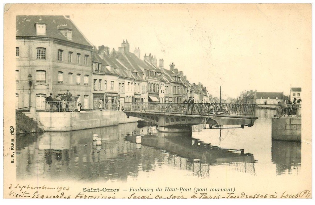 62 SAINT-OMER. Faubourg du Haut-Pont tournant 1903
