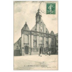 carte postale ancienne 62 SAINT-POL-SUR-TERNOISE. Eglise 1909