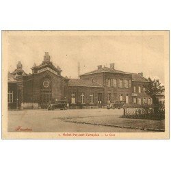 carte postale ancienne 62 SAINT-POL-SUR-TERNOISE. La Gare du Chemin de Fer