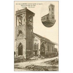 carte postale ancienne 62 SALLAUMINES. Eglise avant et après la Guerre