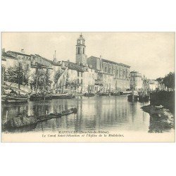 carte postale ancienne 13 MARTIGUES. Canal Saint-Sébastien et Eglise de la Madeleine.