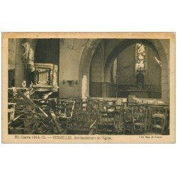 carte postale ancienne 62 VERMELLES. Guerre 1914. Bombardement de l'Eglise